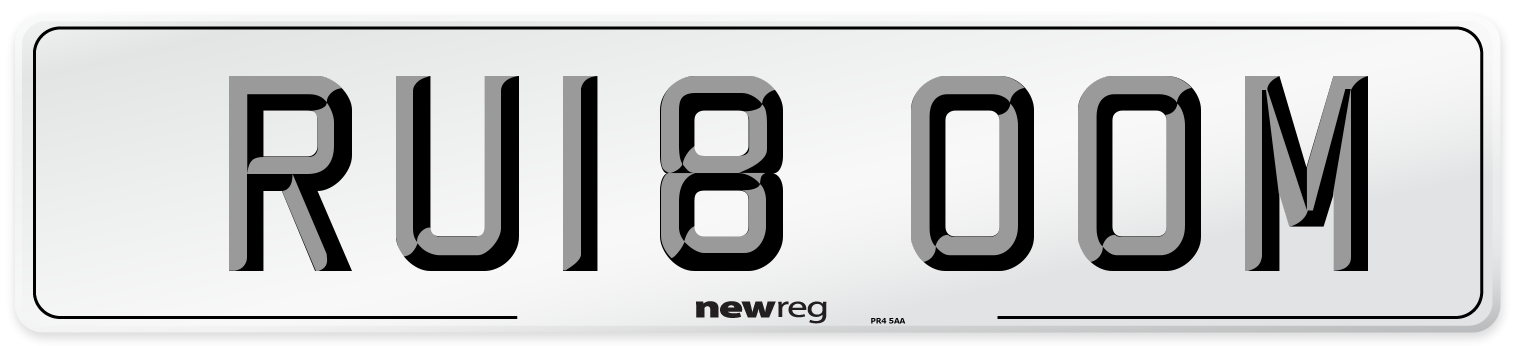 RU18 OOM Number Plate from New Reg